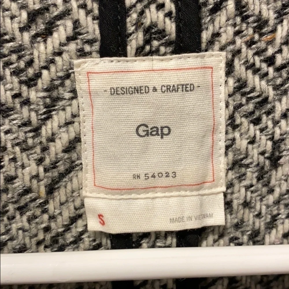 Gap Classic Tweed Wool Blend Open Front Blazer